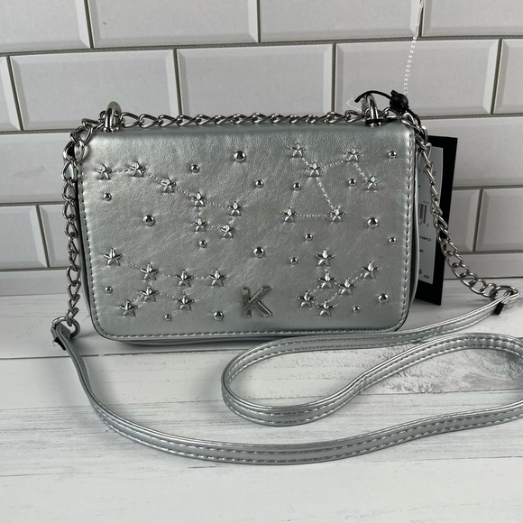 Kendall &Kylie Women Crossbody Bag Silver Star Stud - Picture 11 of 11
